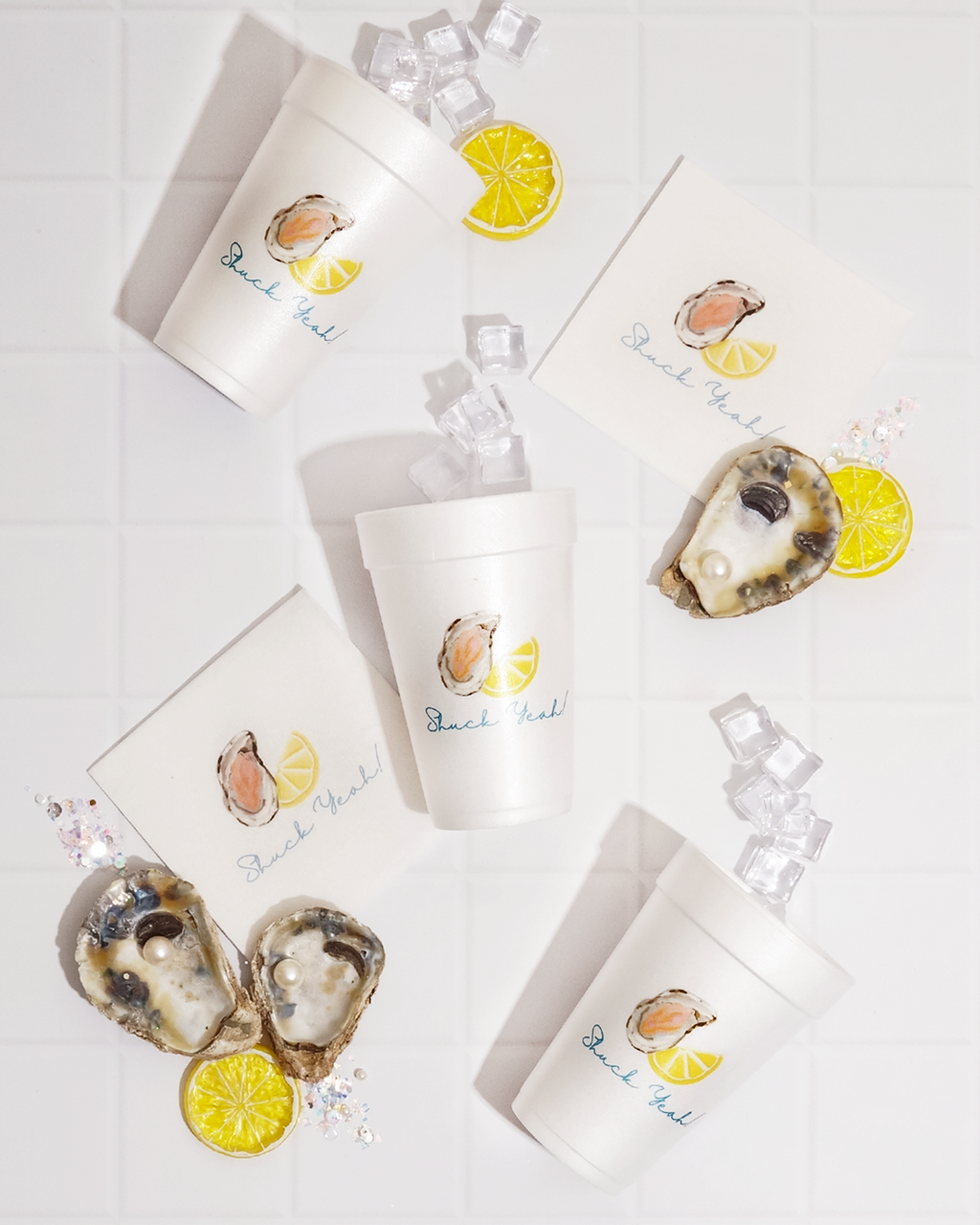 Busy Bee Gift - Shuck Yeah! Oyster Roast Styrofoam Cups | Set of 10, 20 oz