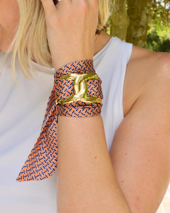Caroline Hill - Serafina Scarf Bracelet Navy Orange: Default