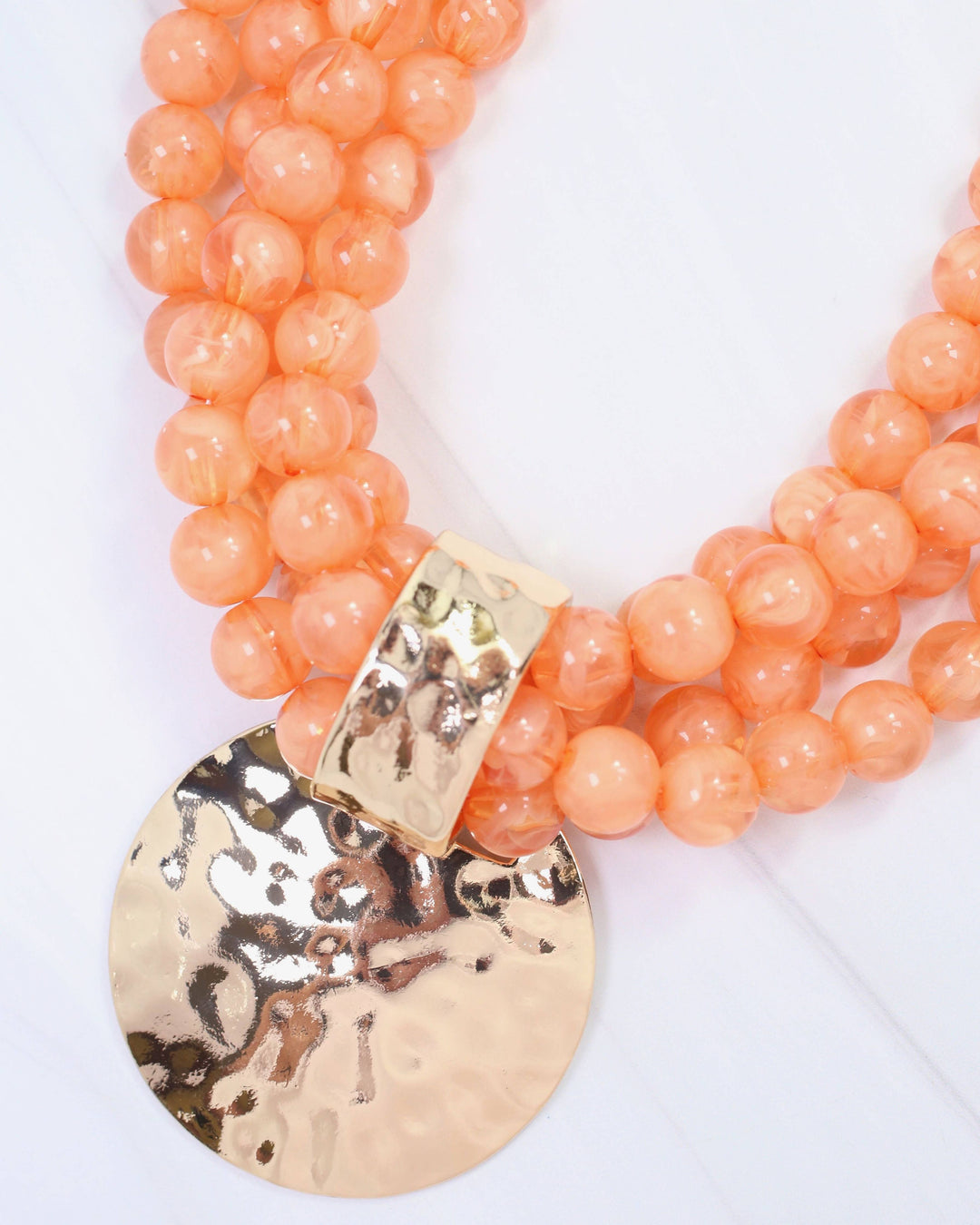 Caroline Hill - Laven Layered Beaded Necklace with Pendant Coral: Default