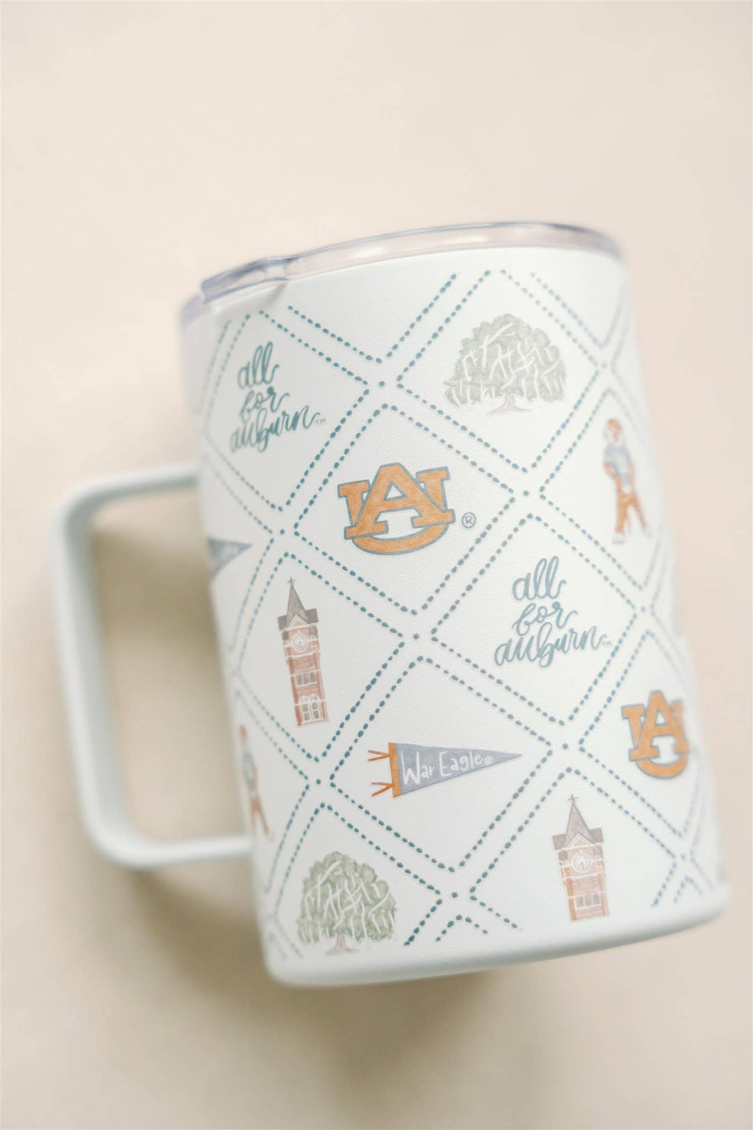 Gracefully Made Art - Licensed 16 oz. Insulated Auburn University Mug