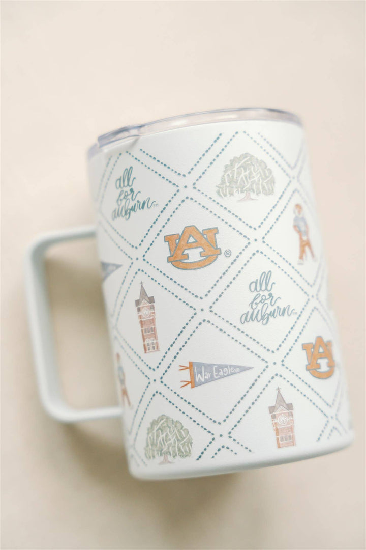 Gracefully Made Art - Licensed 16 oz. Insulated Auburn University Mug