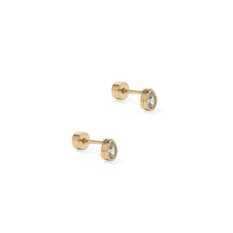 Screwback Stud Earrings - Paloma Pear Gold