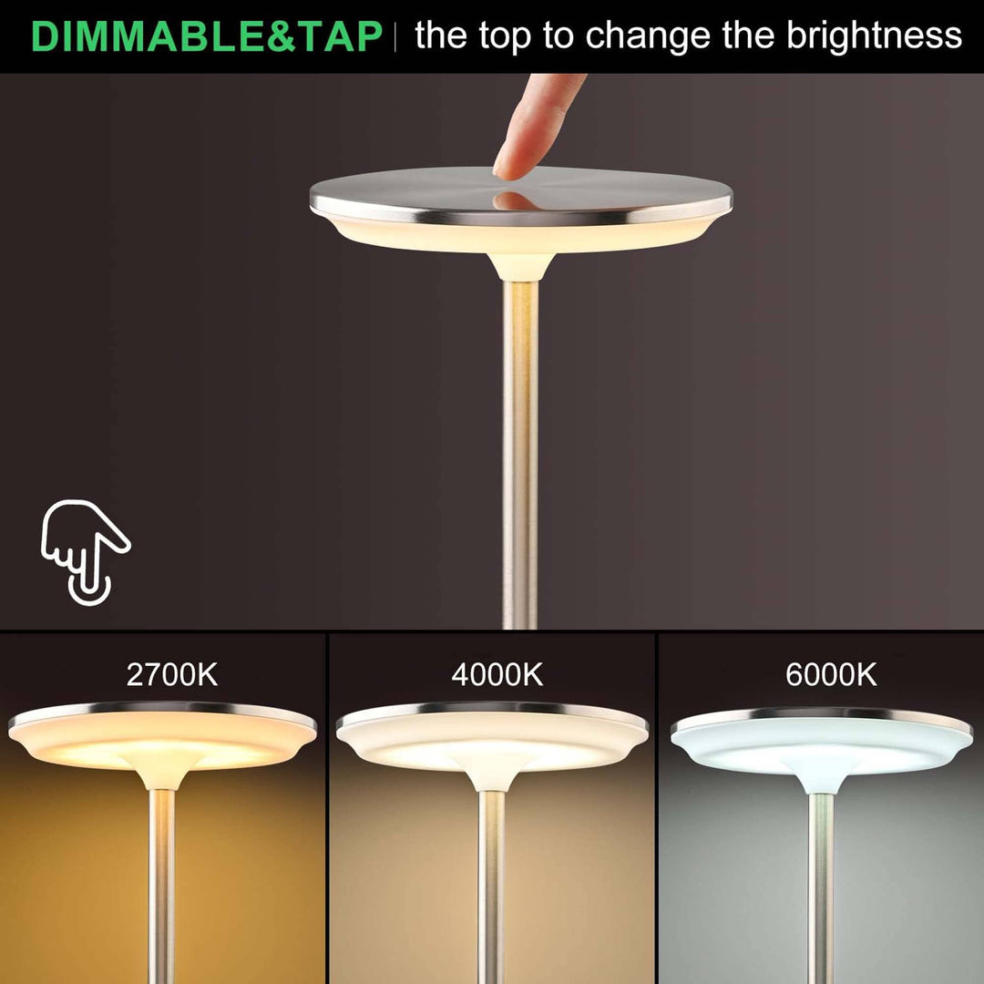 LAX Gadgets - LED Table Lamp – Touch Control, Dimmable, Rechargeable: Gold