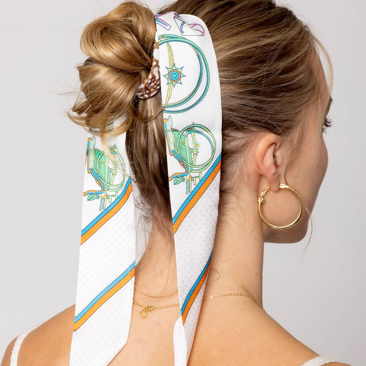 Fashion City - Multi-Colored Pattern Light Weight Twilly Scarf : PNK / ONE SIZE