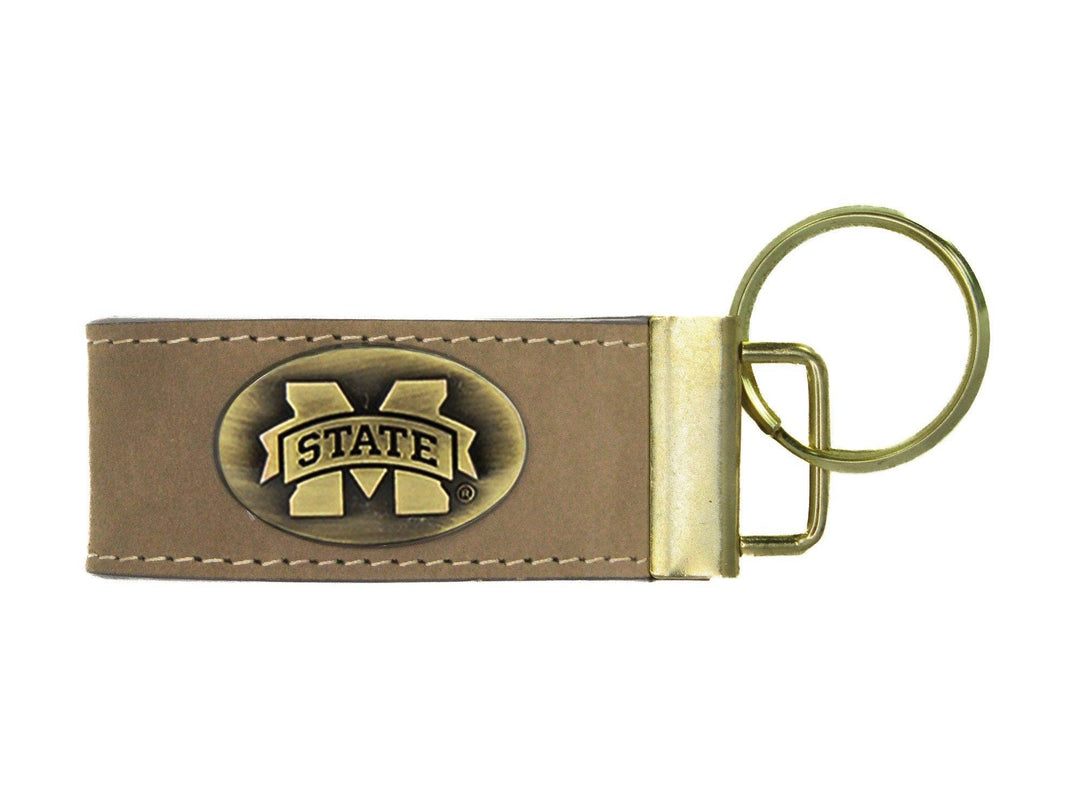 Zep-Pro - Collegiate Leather Key Fob. Crazyhorse Full Grain Leather With Antique Brass Logo. Alabama, Auburn, Ole Miss, Mississippi State, Tennessee.: Auburn Tigers