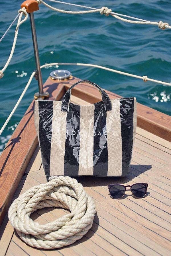 Nash Grey - Navy and Beige Striped TOTE BAG