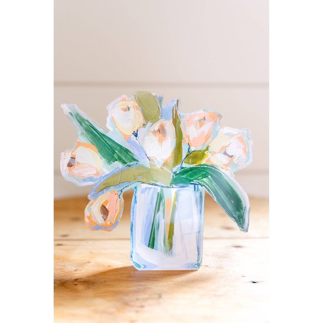 Lauren Dunn - White Tulips Acrylic Bloom Block BITTY: Bitty Block