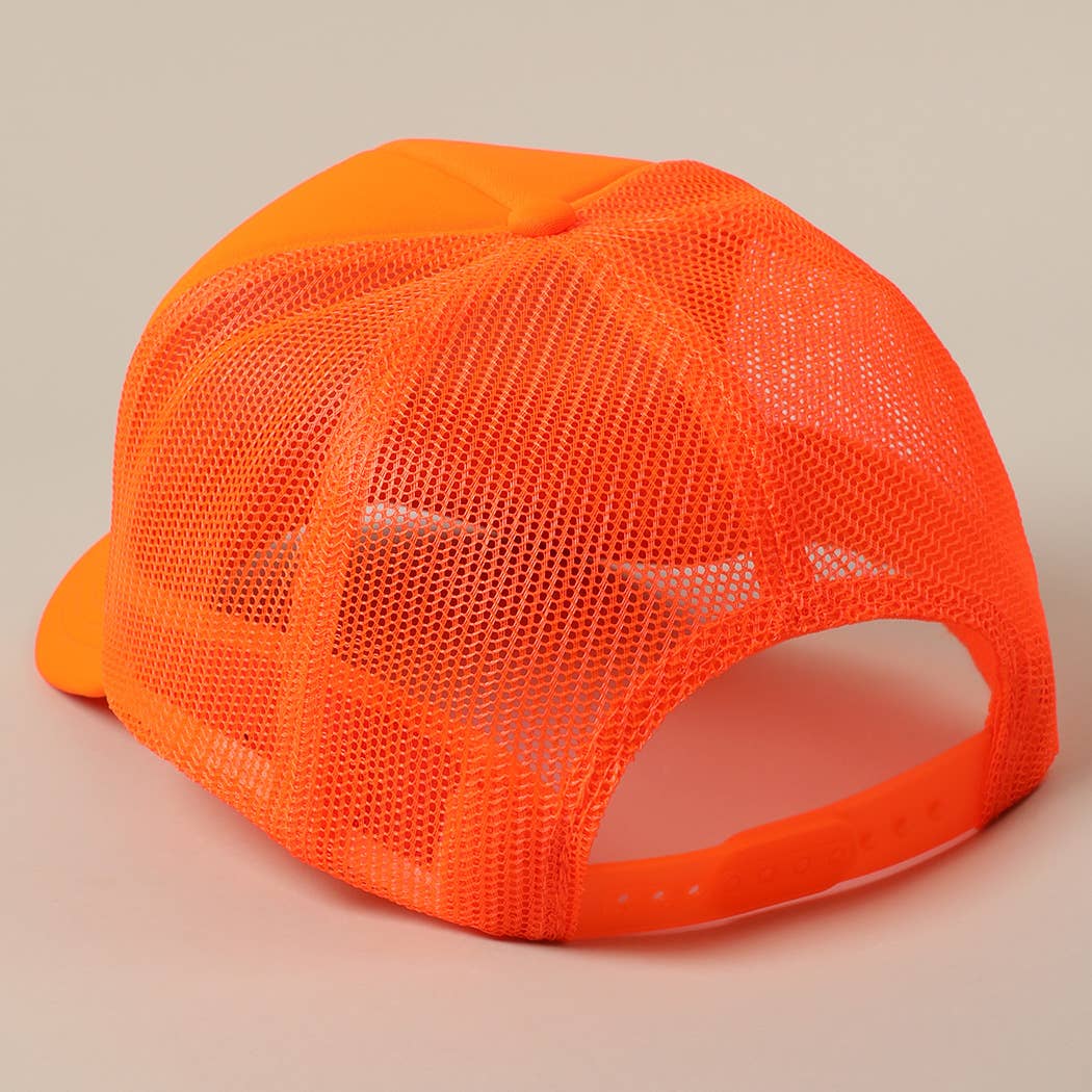 Fashion City - JESUS SAVES I SPEND Text Mesh Back Trucker Hat: Pink / ONE SIZE