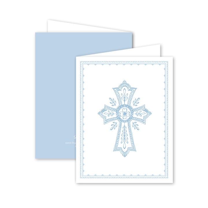 Dogwood Hill - Neoclassic Cross Blue Card: Single Card