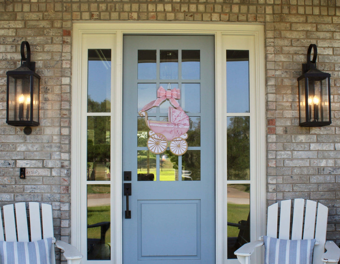Front Porch Elegance - Welcome Baby- Door Hanger: Green- Welcome Baby!
