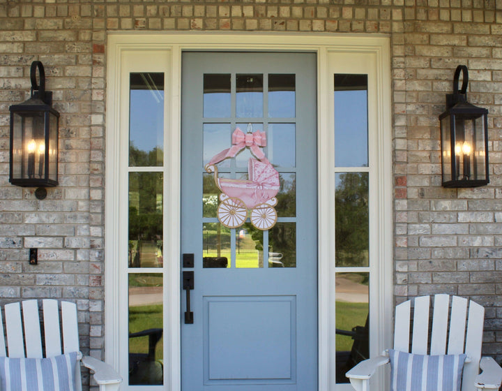 Front Porch Elegance - Welcome Baby- Door Hanger: Green- Welcome Baby!