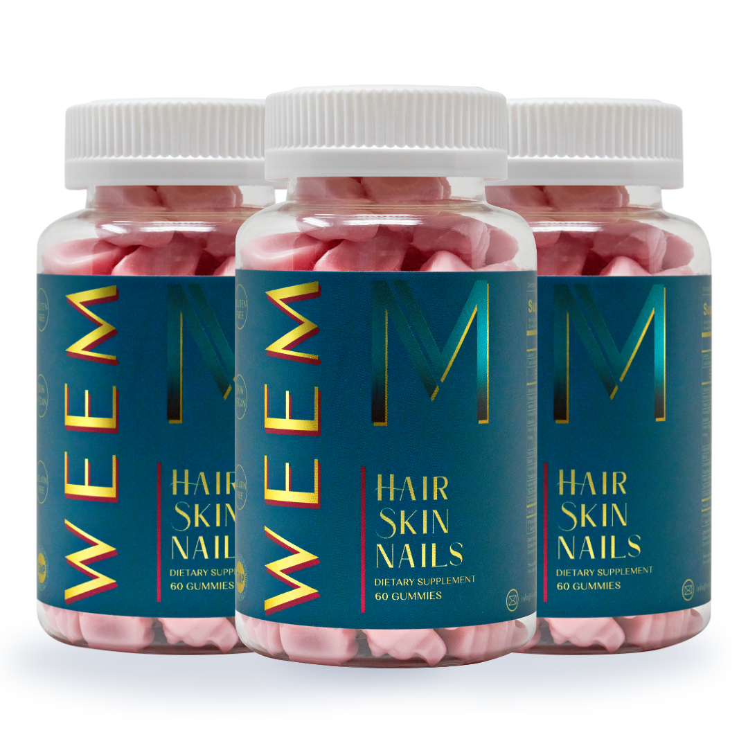 WEEM - Hair, Skin & Nails Gummies – Grow Thicker, Fuller Hair: 1 Month Supply