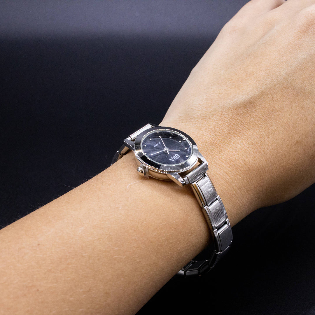 Natalia - Italian Charm Link Watch (Analog): Silver