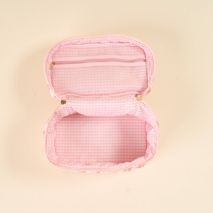 The Darling Effect - Glam & Go Quilted Cosmetic Bag-Petal Parade Pink