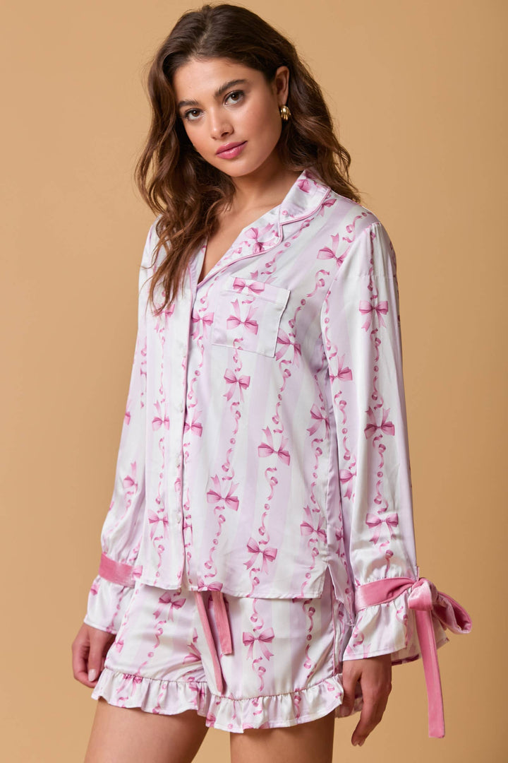 Fantastic Fawn - Pink Bow Pajama Set