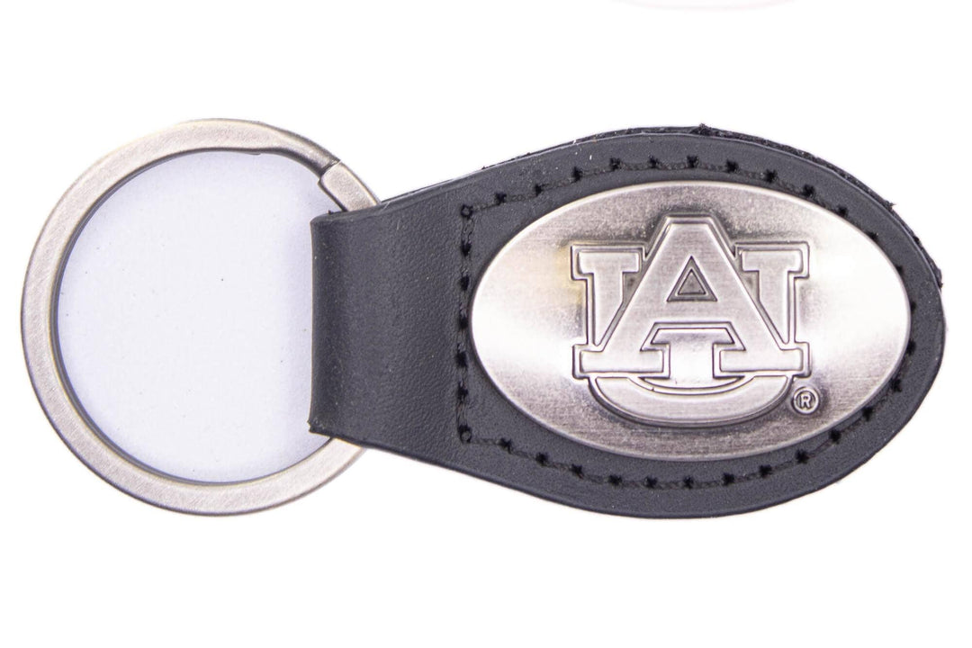 Zep-Pro - Auburn Tigers Oval Leather Key Fob.: Brown