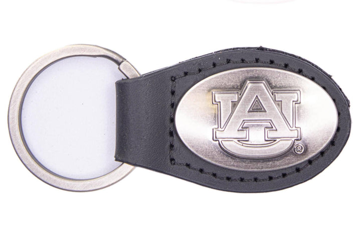 Zep-Pro - Auburn Tigers Oval Leather Key Fob.: Brown