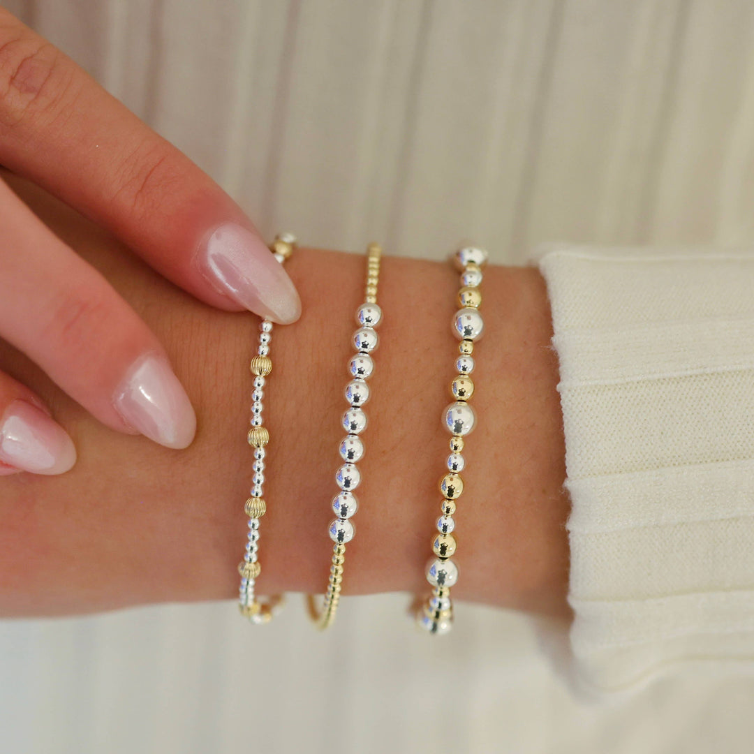 bara boheme - Robyn | Gold Filled Beaded Bracelet: Gold Filled / Stretchy 6.5" (small)