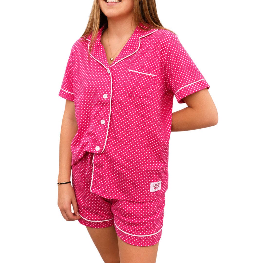 Girlie Girl Originals - LM-PJ-1000 HOT PINK/WHITE DOT: HOT PINK W/WHITE DOTS / XSmall