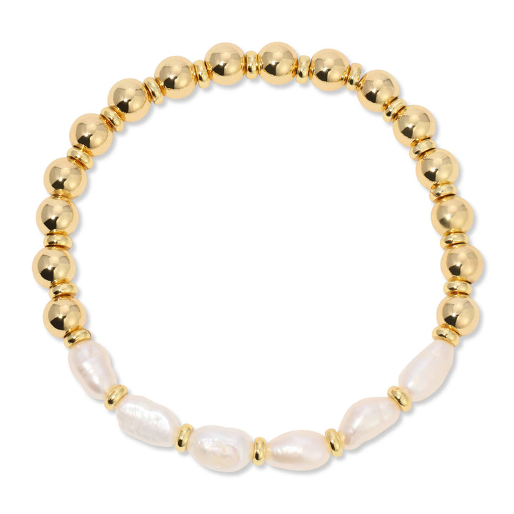 Splendid Iris - Perfectly Accented Pearl Stretch Bracelet