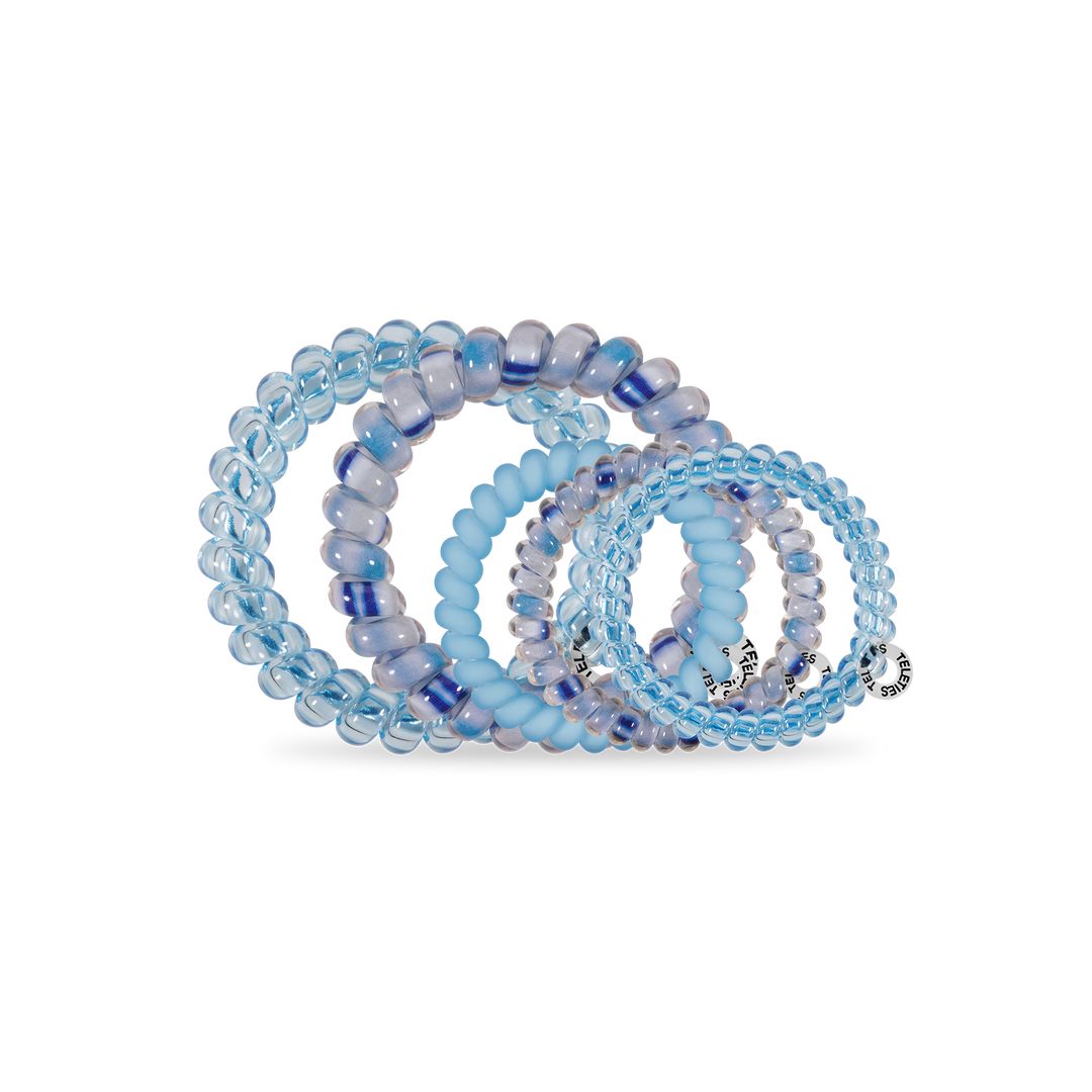 TELETIES - Spiral Hair Coils | Mix Pack | Blue Lagoon