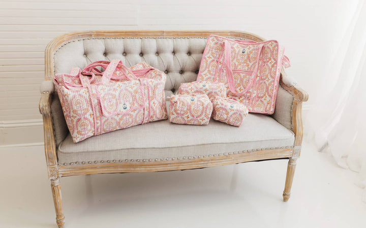 Heart of Grace - Dahlia | Large Quilted Zipper Tote Bag