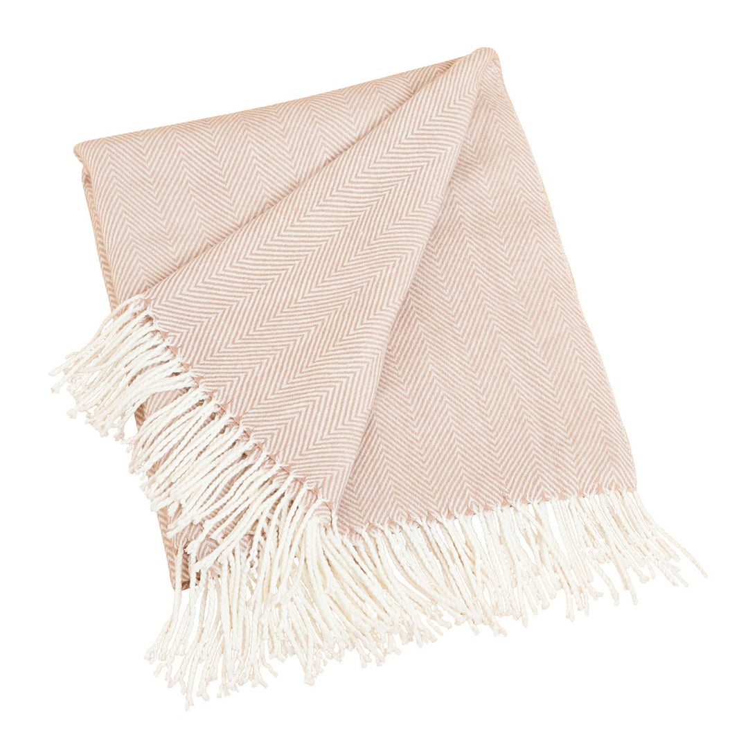 Saro Lifestyle - Herringbone Throw: Pink / 50"x60"