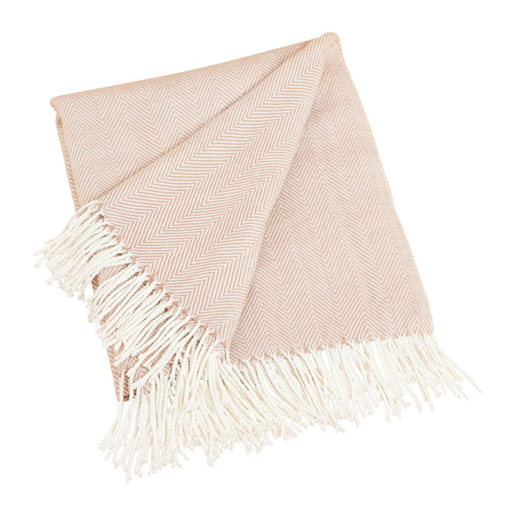 Saro Lifestyle - Herringbone Throw: Pink / 50"x60"
