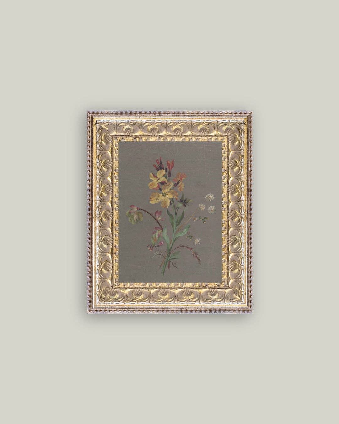 Petal Lane Home - French Wildflowers Framed Antique Art: 12x16