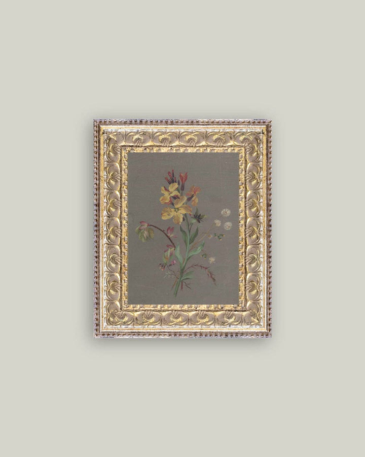 Petal Lane Home - French Wildflowers Framed Antique Art: 12x16