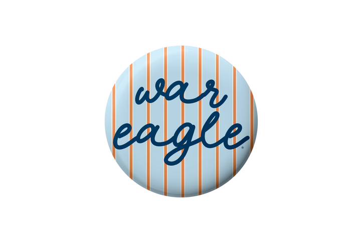 Cute As A Button - Auburn War Eagle Striped Button