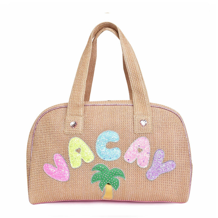 OMG Accessories - 'Vacay' Straw Medium Duffle Bag