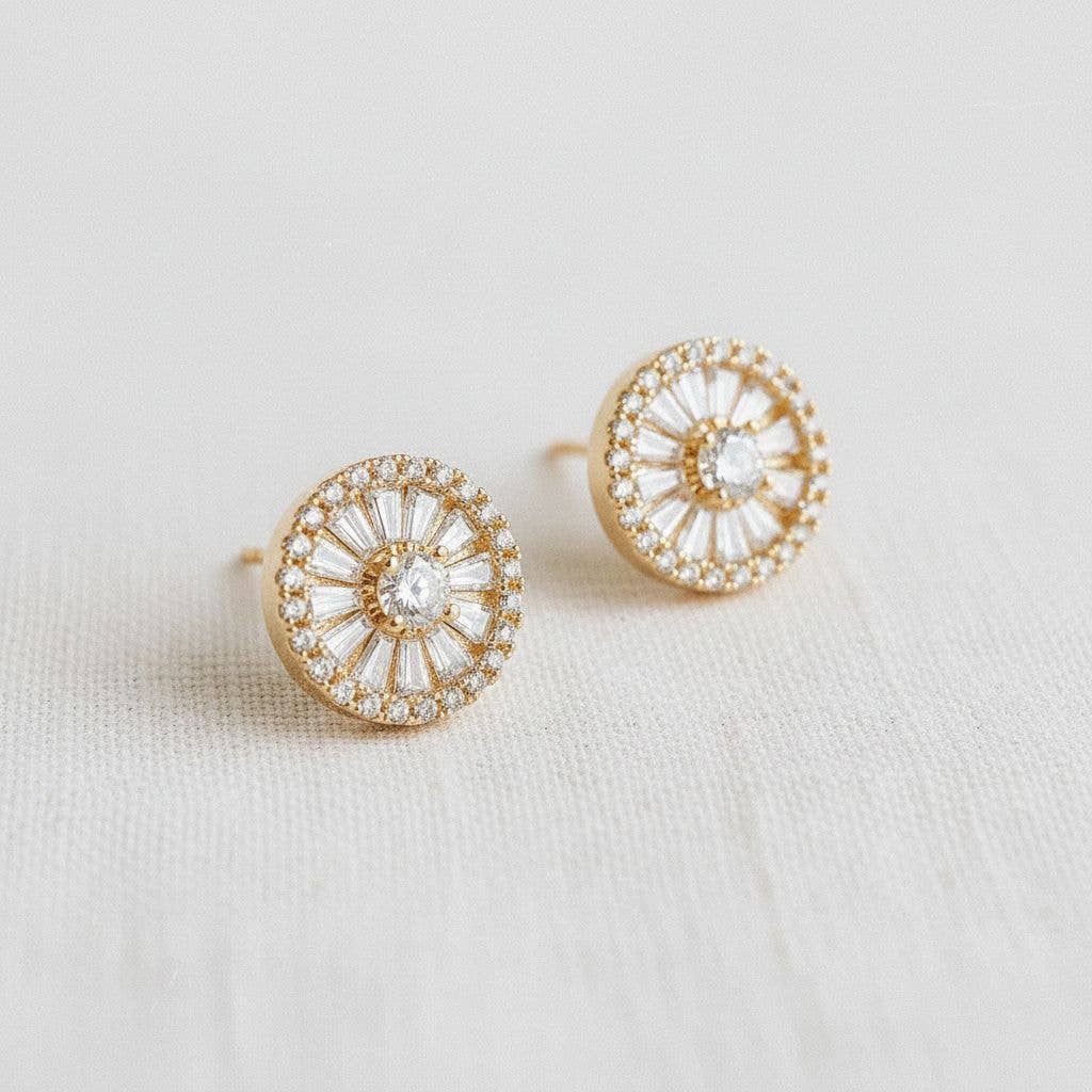 Ellemadera - Vintage Glamour Gemstone Stud Earrings