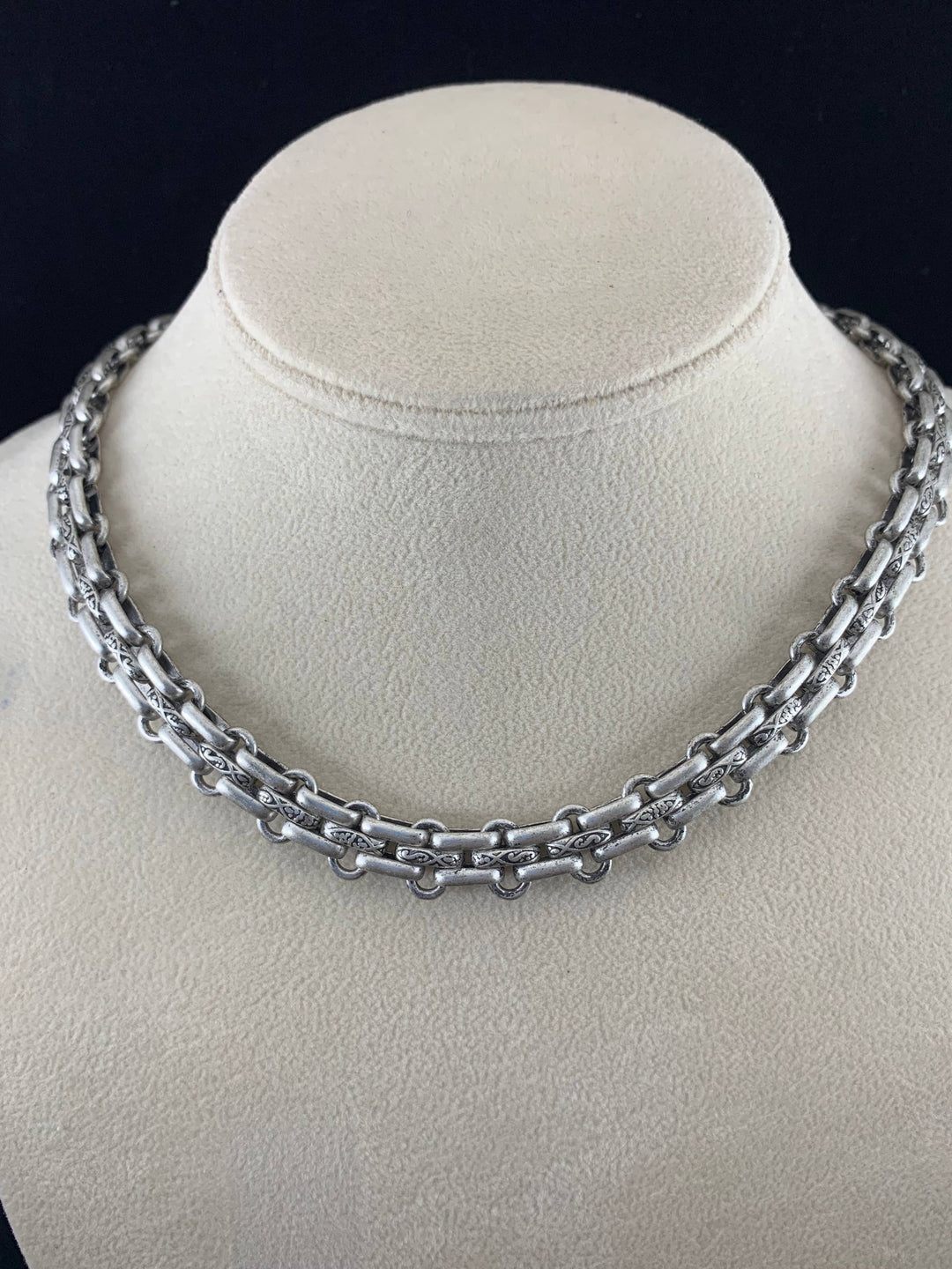 BMR - Don Warm Gold and Antique Silver Thick Chain Necklace: Yellow Gold