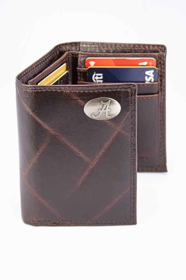 Zep-Pro - Alabama Crimson Tide Men's Collegiate Trifold Leather Wallet: UAL Crazyhorse