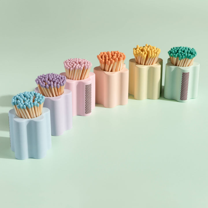 Enlighten the Occasion - Pastel Flower Vessel with Colorful Matchsticks: Pink