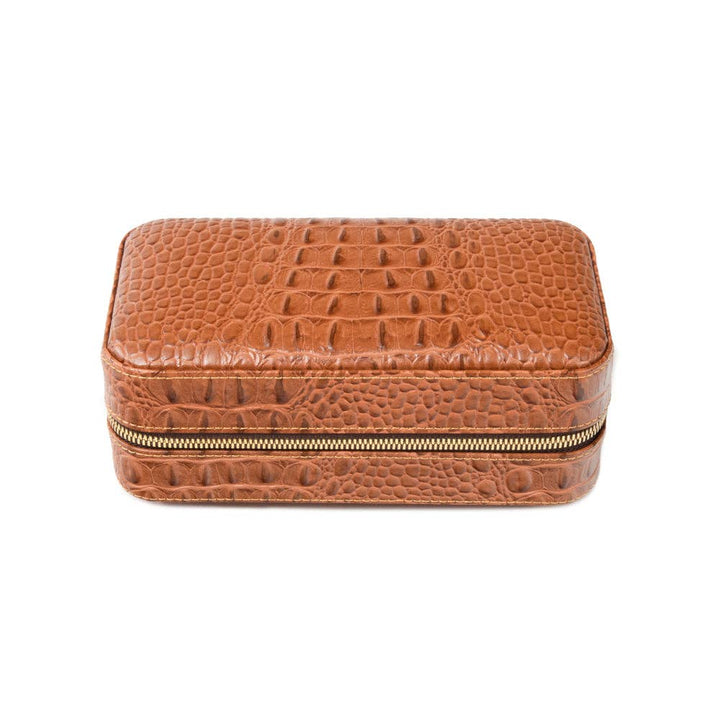 Brouk and Co. - Dean Croco Cigar Travel Humidor Case (Brown)