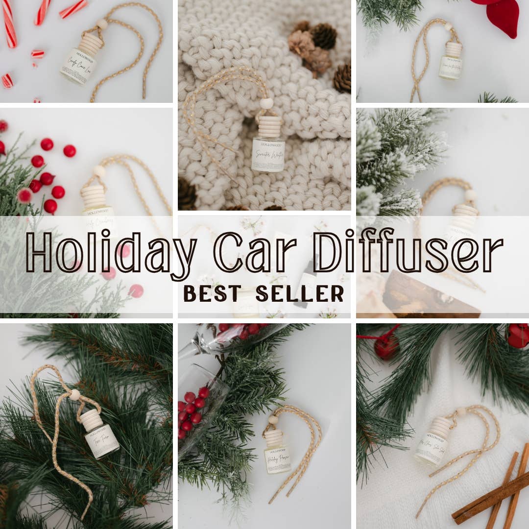 HOLLOWOOD FRAGRANCE - HOLIDAY CAR DIFFUSER: CASHMERE CEDAR