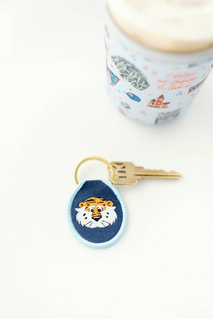 Gracefully Made Art - Auburn University Aubie Embroidered Keychain