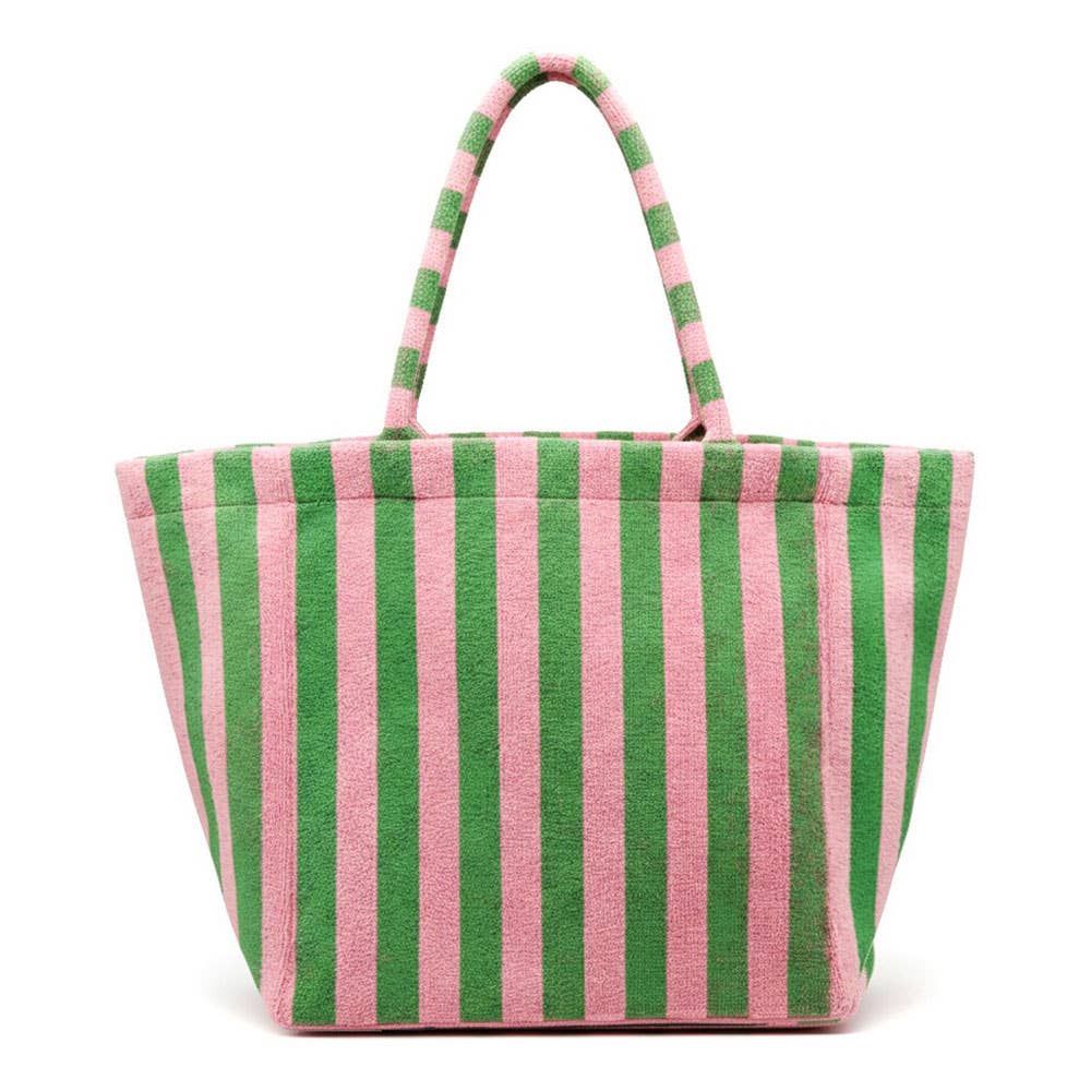 Sensibling Corp. - Striped Terry Tote Bag: Pink&Green