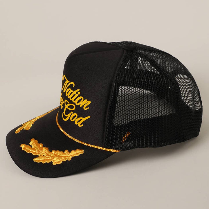 Fashion City - One Nation Under God Mesh Back Foam Trucker Hat: KELLY GREEN / One Size