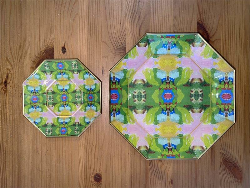 Marye-Kelley - Brooks Avenue Pink by Laura Park Decoupage Glass Plate: 5" Octagonal