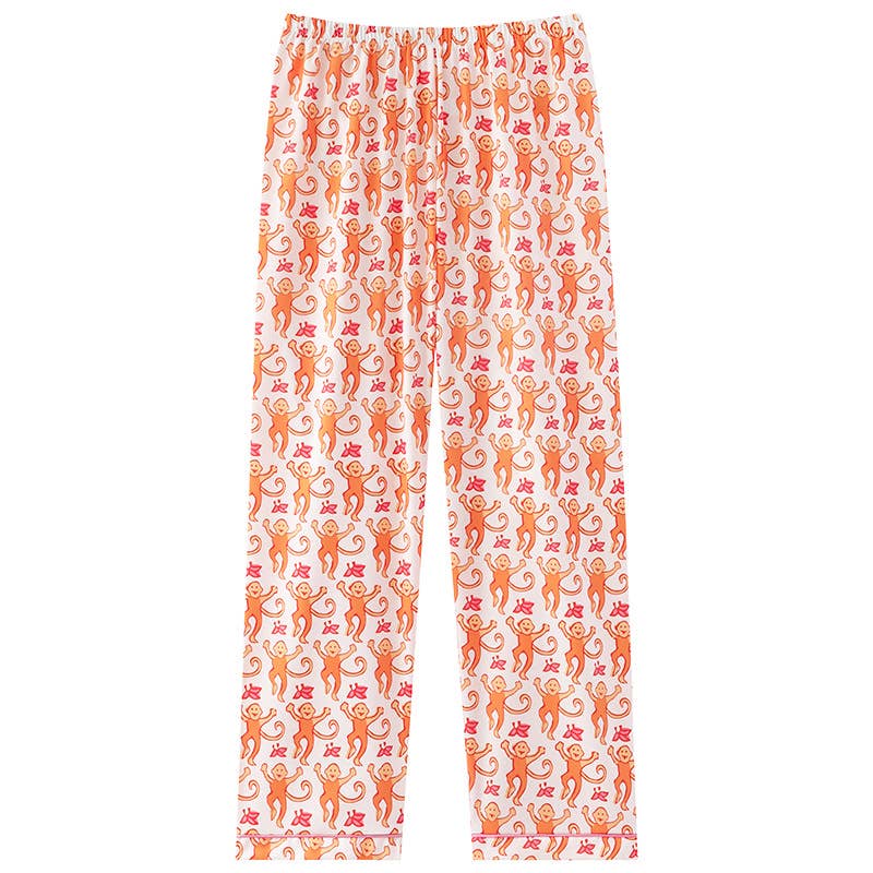 Rosa Clothing - Cute Comfy Monkey Print Long Sleeve Pajama Set: Blue