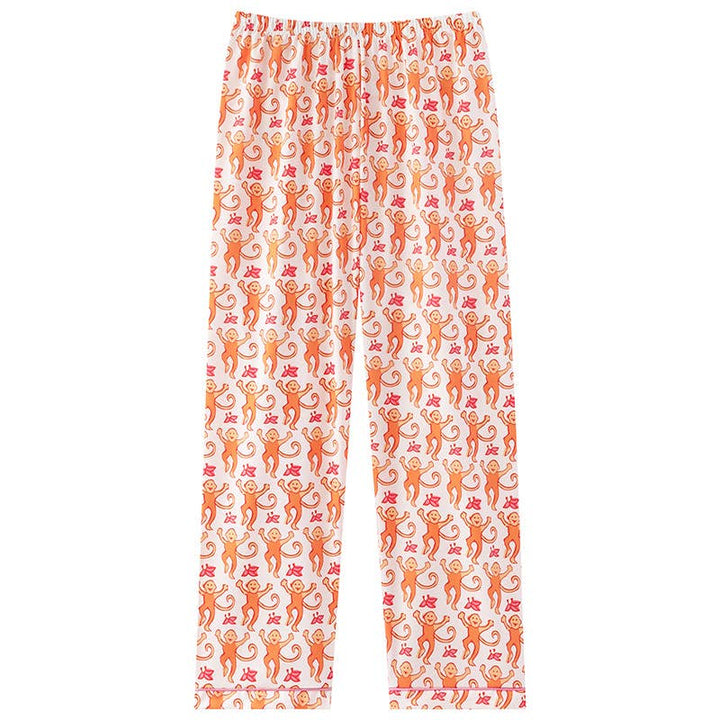 Rosa Clothing - Cute Comfy Monkey Print Long Sleeve Pajama Set: Blue
