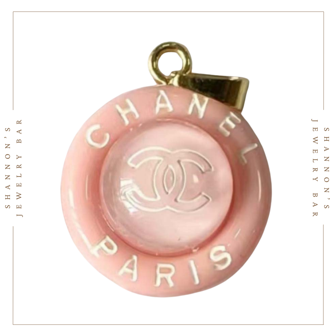 Shannon's Jewelry Bar - CHANEL Charm Zipper Pull Resin Pink Round CC 18mm