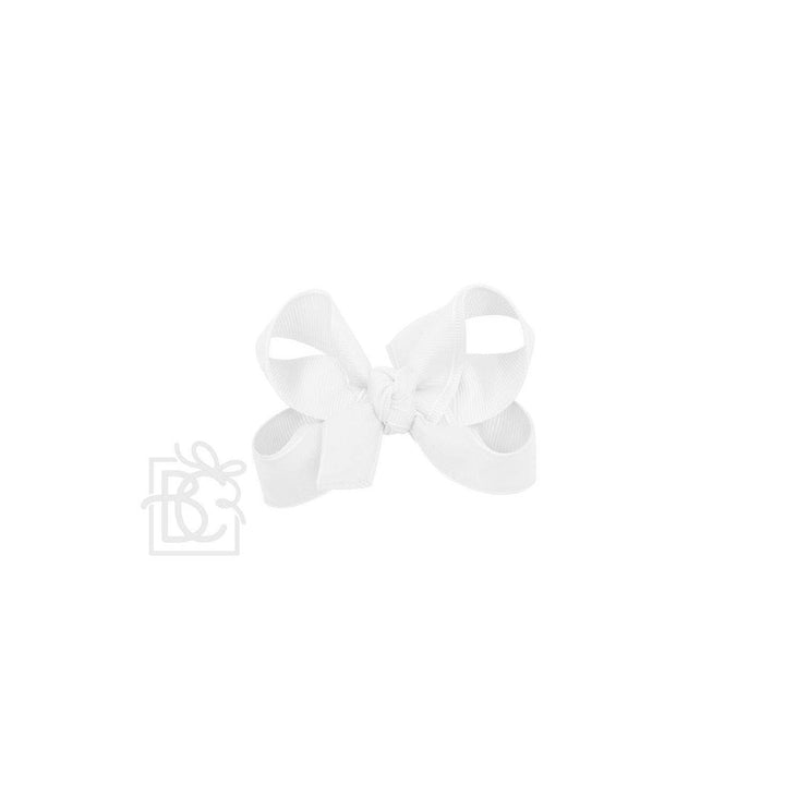 Beyond Creations, LLC - LAYERED ORGANZA/GROSGRAIN BOW ON CLIP: 4.5" Large - 1.5" Ribbons on Alligator Clip / PEONY