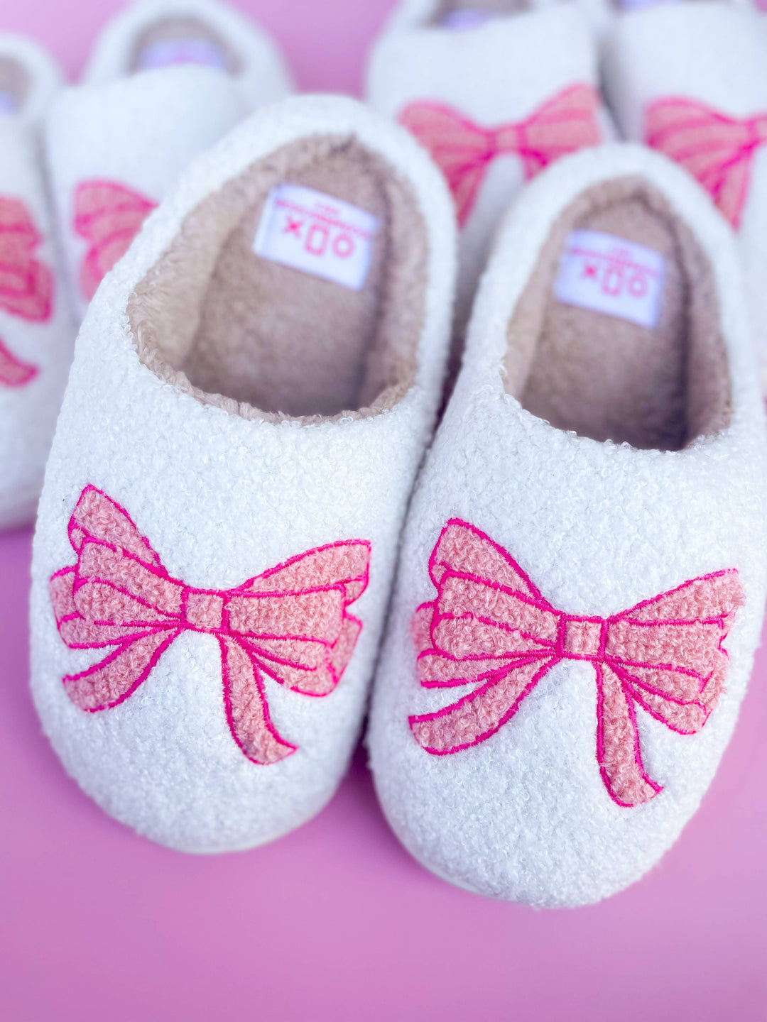 Rock Paper Scissors - Blue Bow Slippers: Small