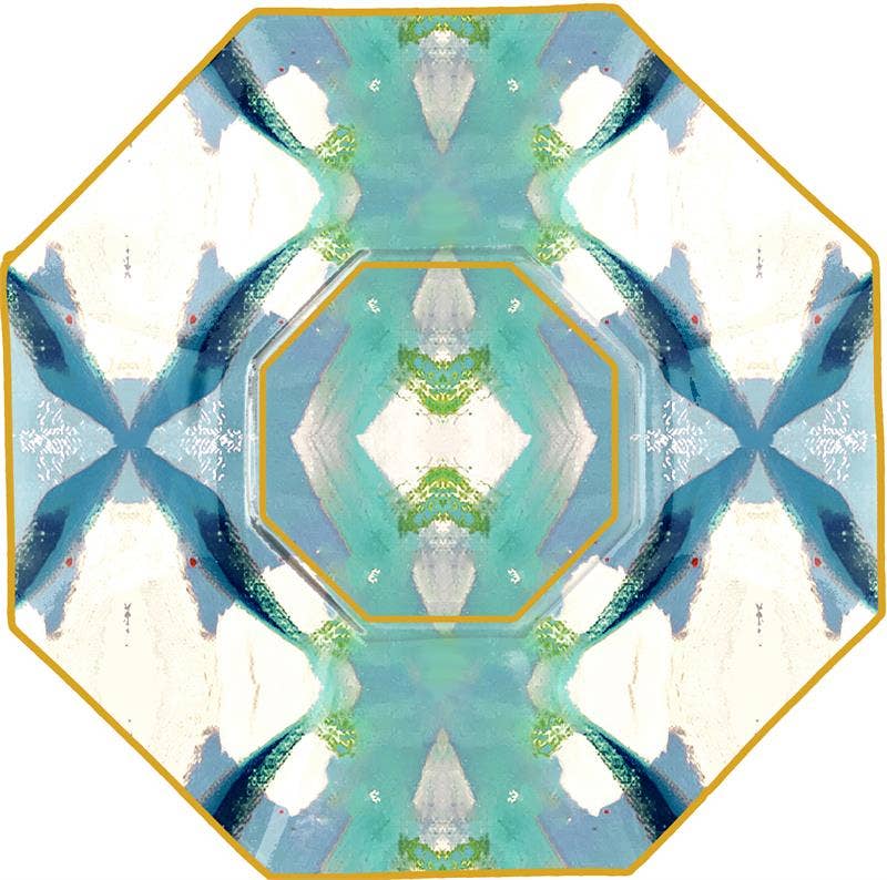 Marye-Kelley - Jasmine Blue by Laura Park Decoupage Glass Plate: 5" Octagonal