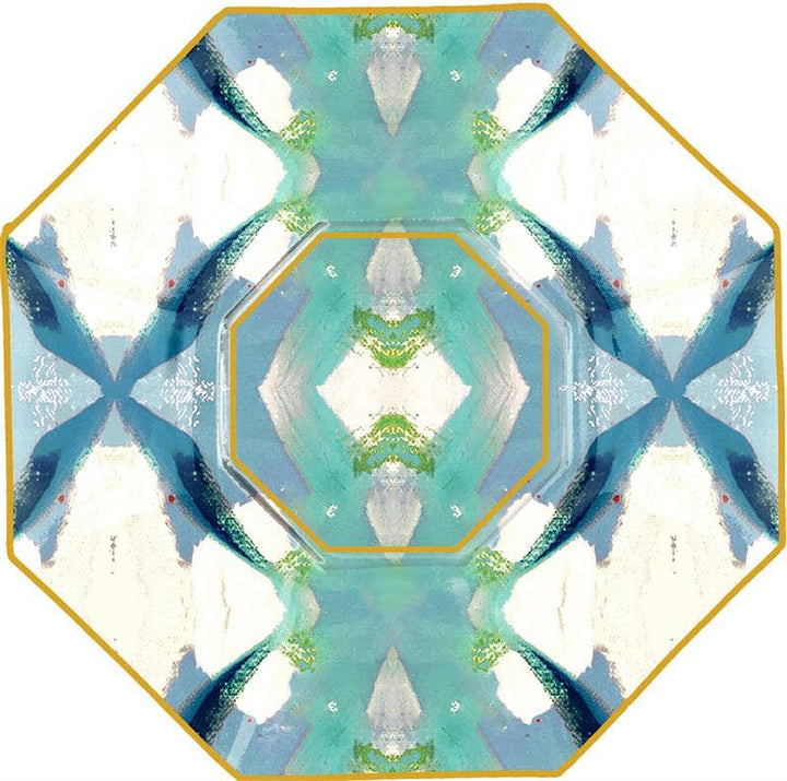 Marye-Kelley - Jasmine Blue by Laura Park Decoupage Glass Plate: 5" Octagonal