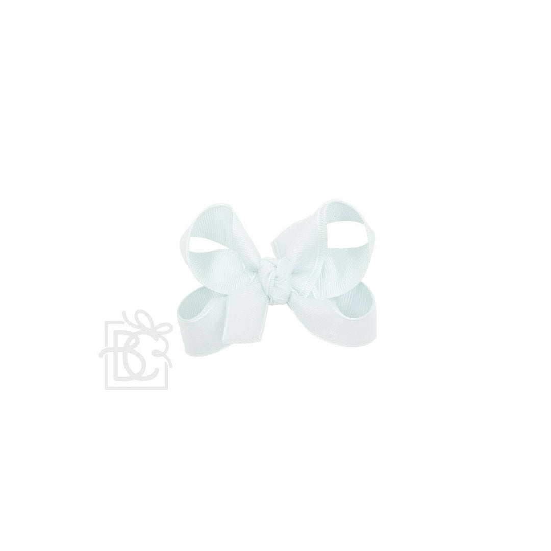 Beyond Creations, LLC - LAYERED ORGANZA/GROSGRAIN BOW ON CLIP: 4.5" Large - 1.5" Ribbons on Alligator Clip / ANTIQUE WHITE